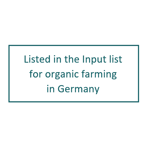 Gelistet in der Rohstoffliste für den ökologischen Landbau in Deutschland